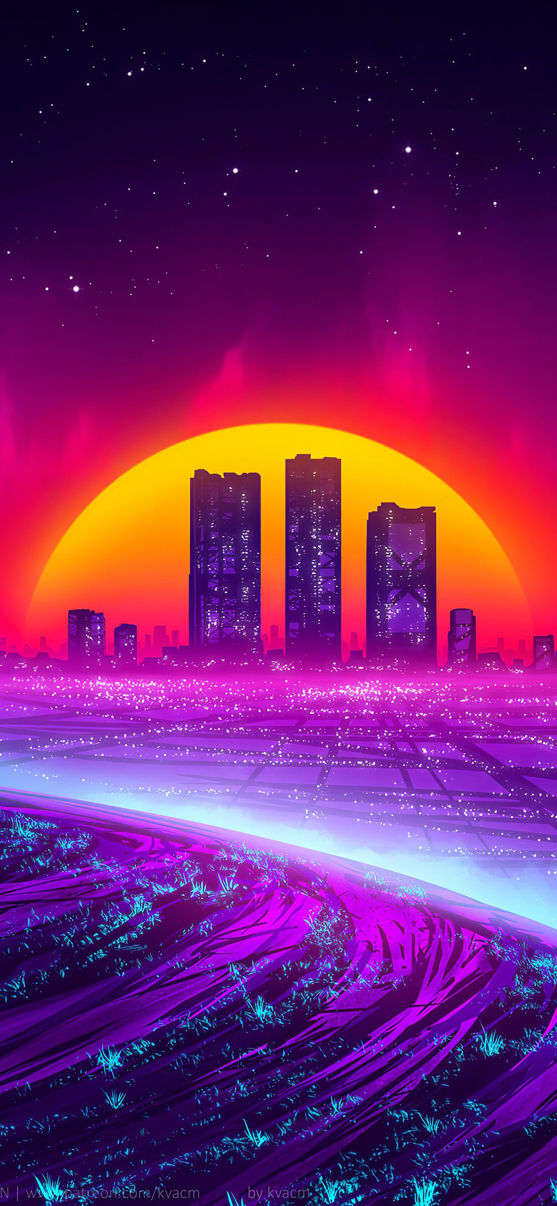 Buildings Fall Synthwave iPhone XS, iPhone iPhone X HD