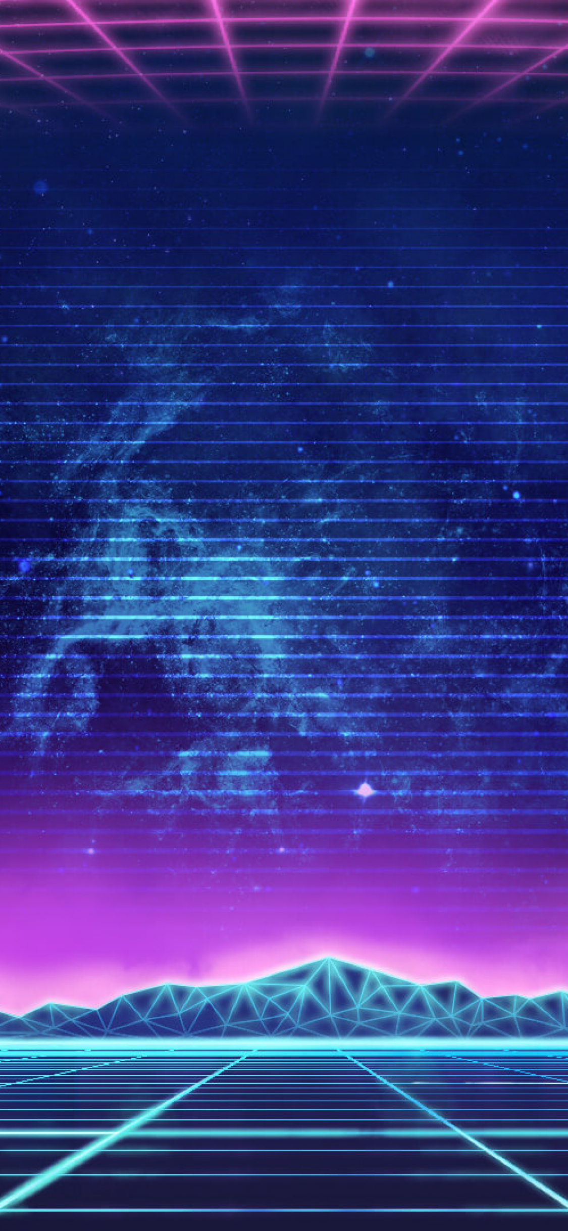 Download 1125x2436 Synthwave, Music, Retro, Neon City Wallpaper
