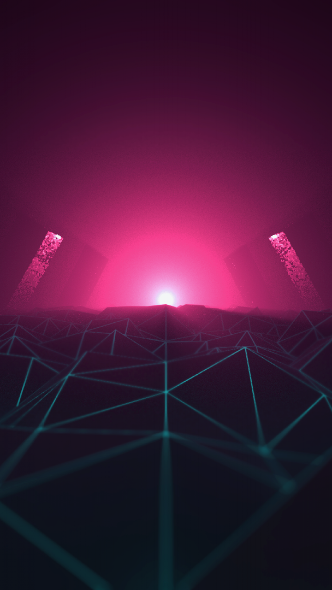 Download 1080x1920 Synthwave, Retro Wave, Neon Light, Path