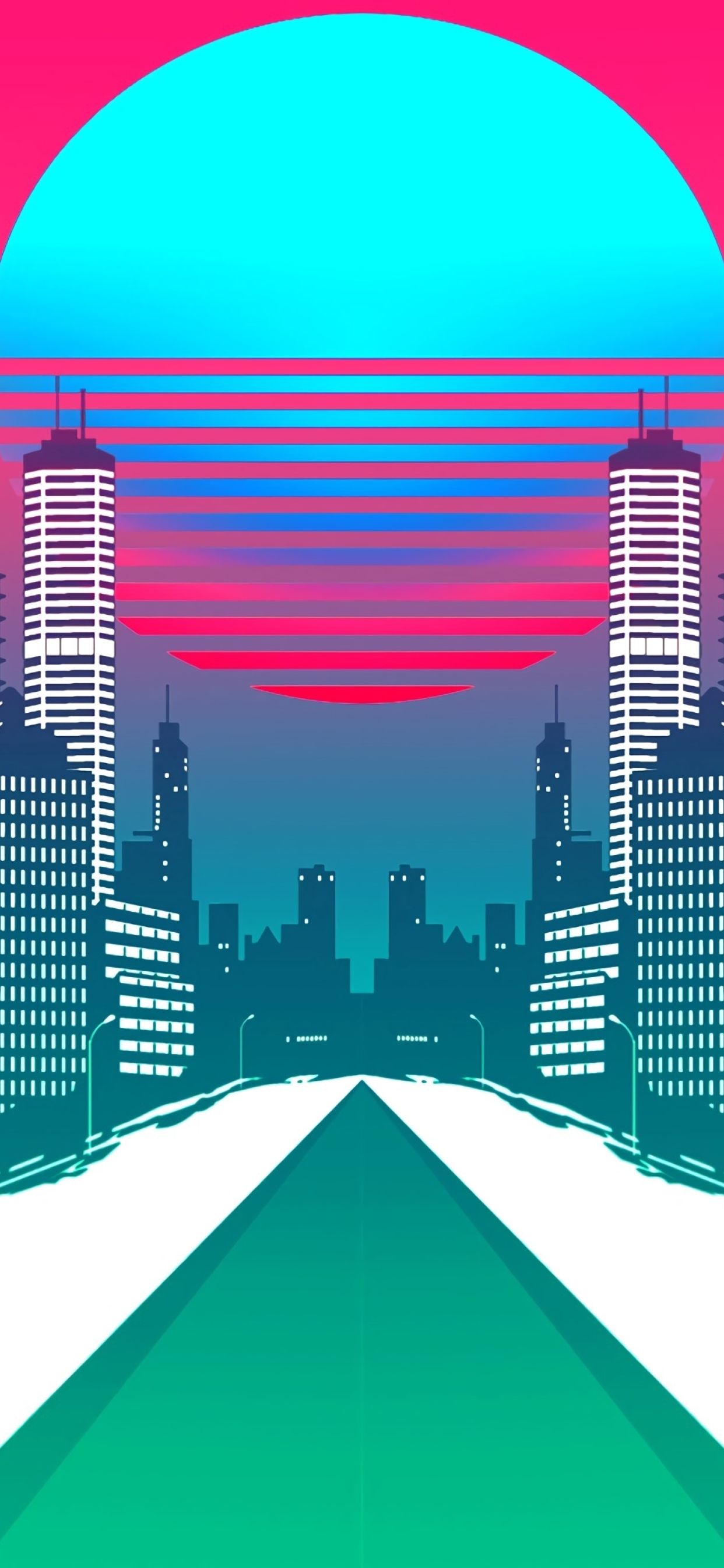City Retrowave Synthwave Art iPhone XS MAX Wallpaper, HD
