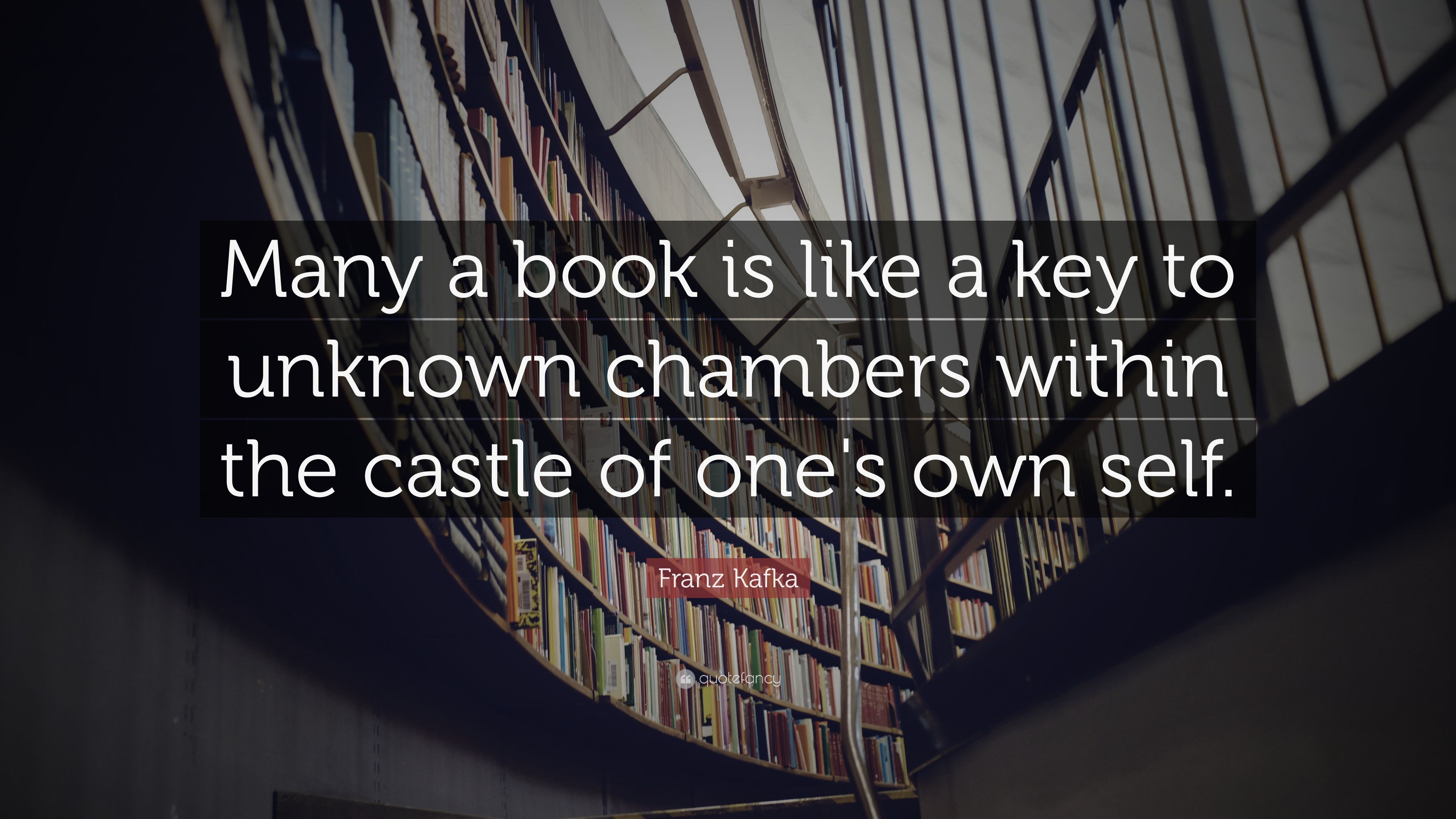 Franz Kafka Quote: "Many a book is like a key to unknown chambers.