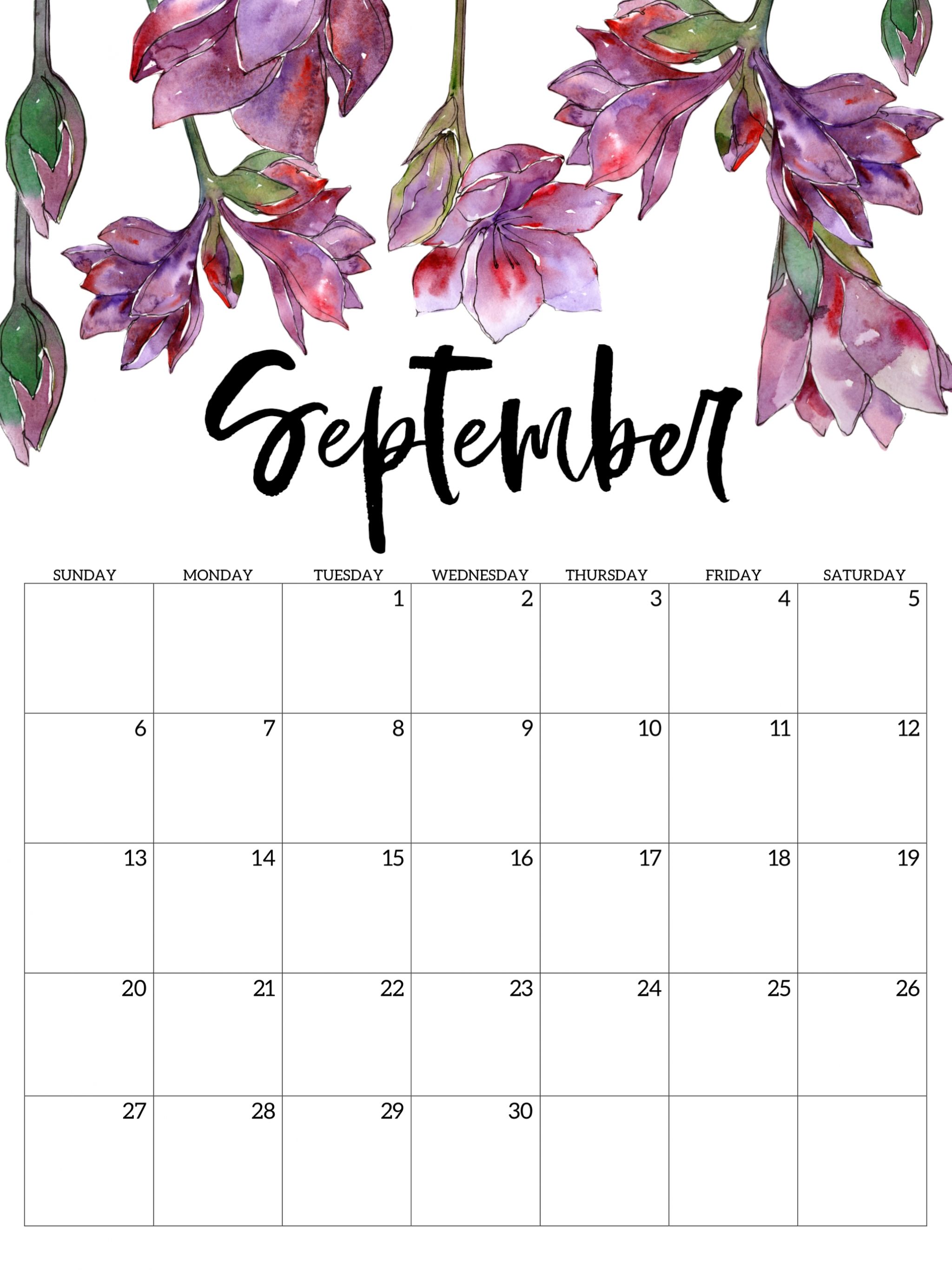 Free download Cute September 2020 Calendar 2020 Calendar
