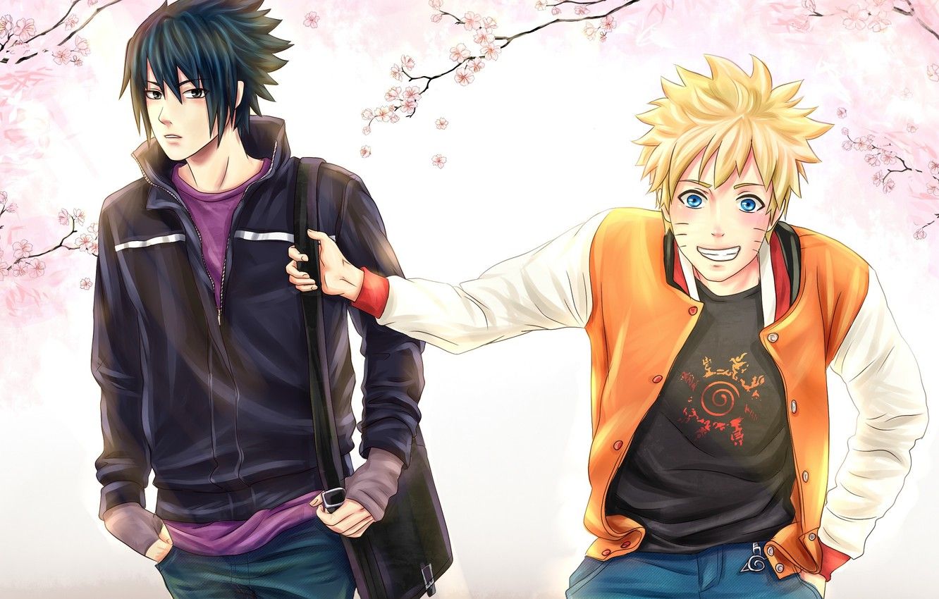Wallpaper spring, Sakura, Sasuke, Naruto, friends, naruto, art