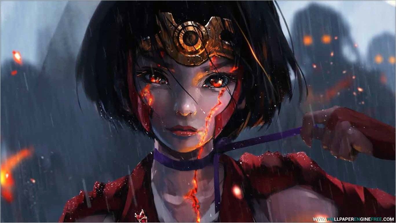 4k Art Wallpaper Kabaneri. Iron fortress, Warrior girl