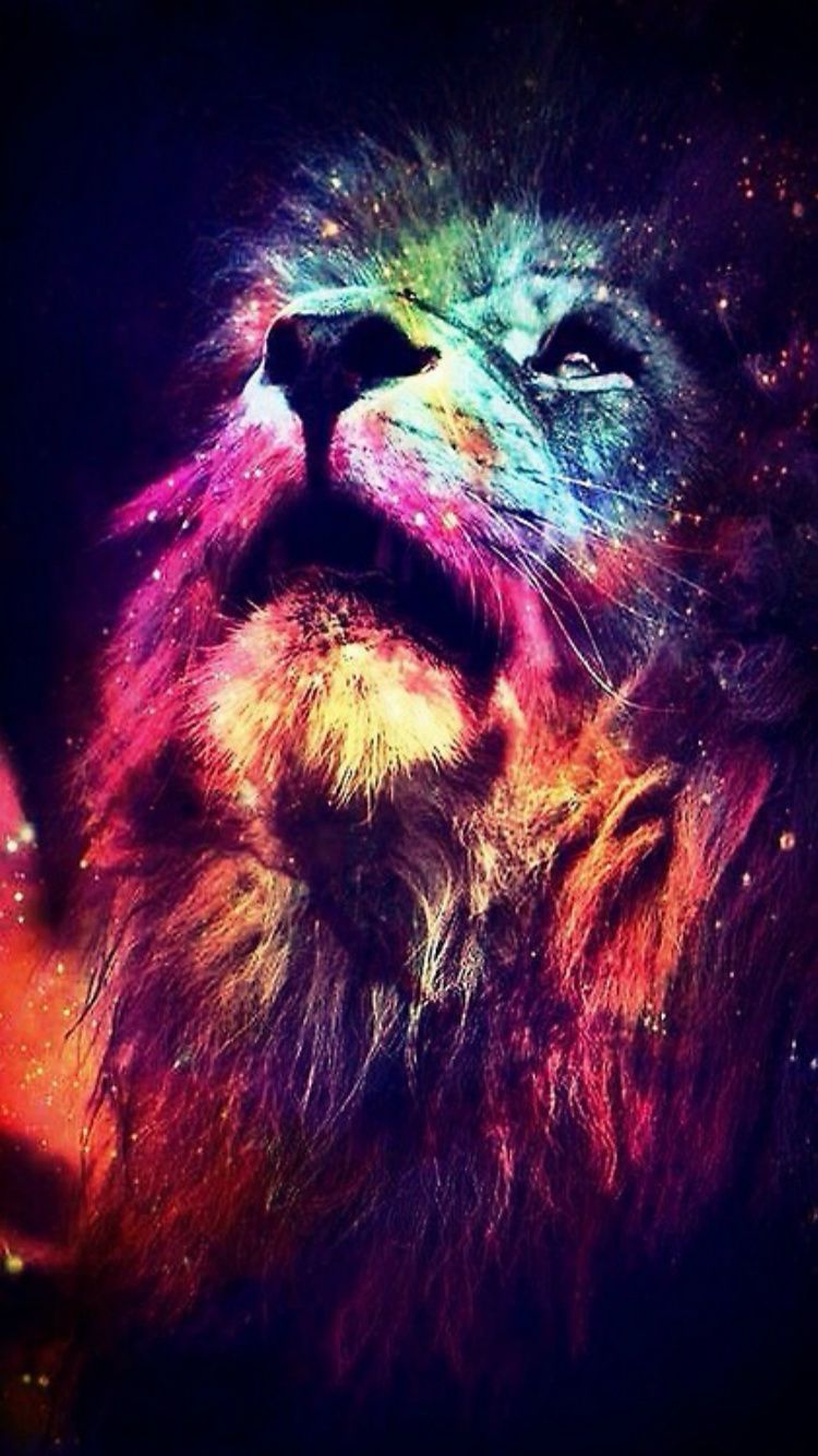 Colorful Lion iPhone Wallpaper #color .com