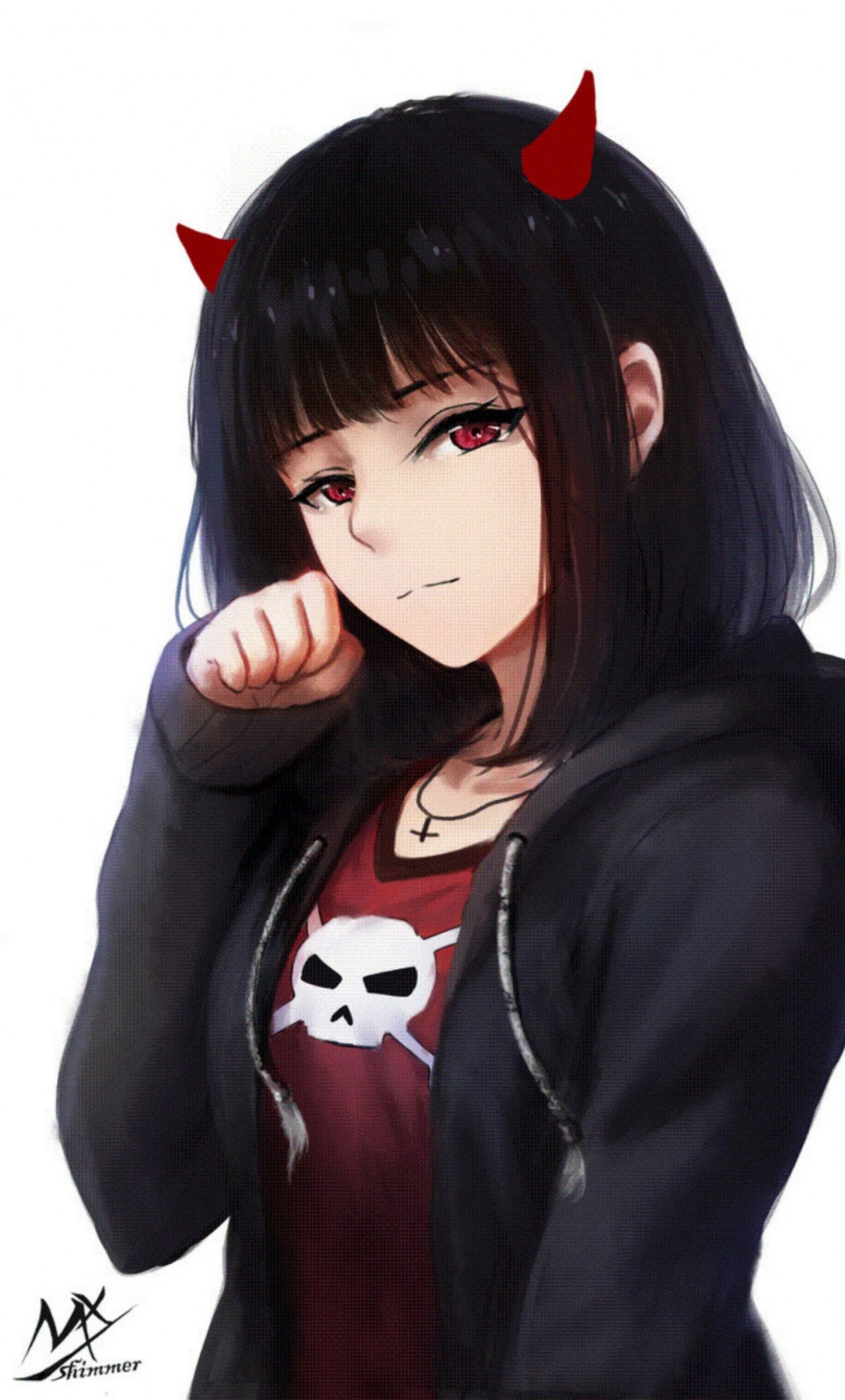 Download Devil, cute, anime girl, art wallpaper, 1280x iPhone