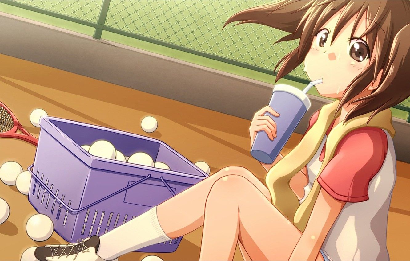 Wallpaper Anime, Racket, Softenni, Kotone Sawanatsu, Balls, Soft
