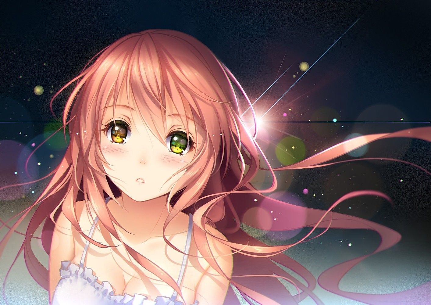 anime, Anime Girls, Soft Shading, Heterochromia, Tidsean, Original