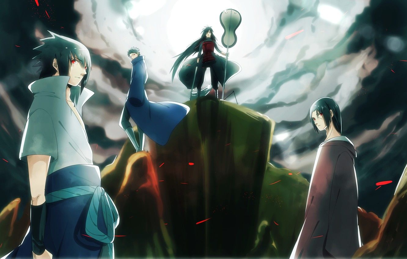 Wallpaper Sasuke, naruto, anime, art, Itachi, Madara, Obito