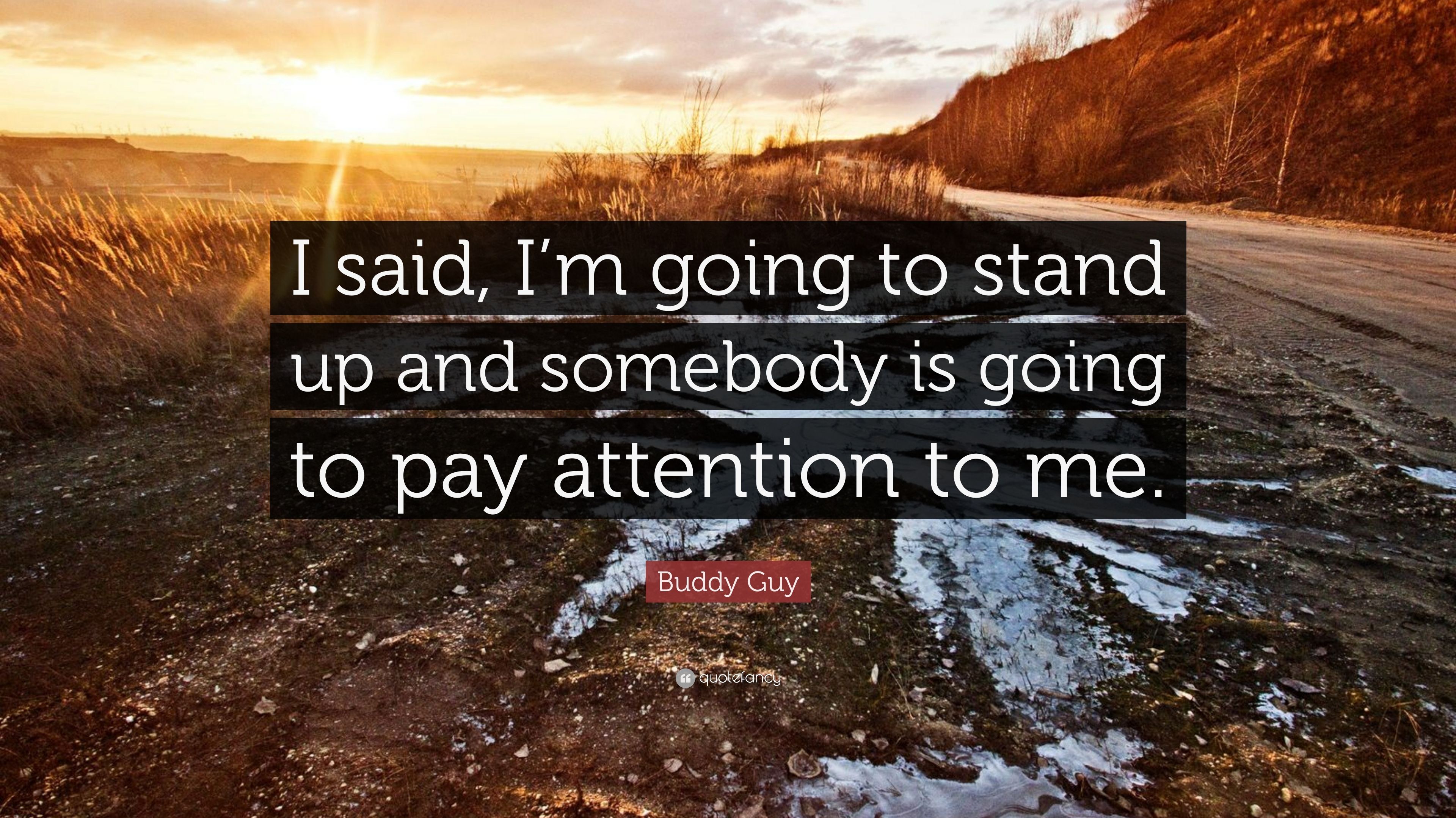 Buddy Guy Quote: “I said, I'm going to stand up and somebody is