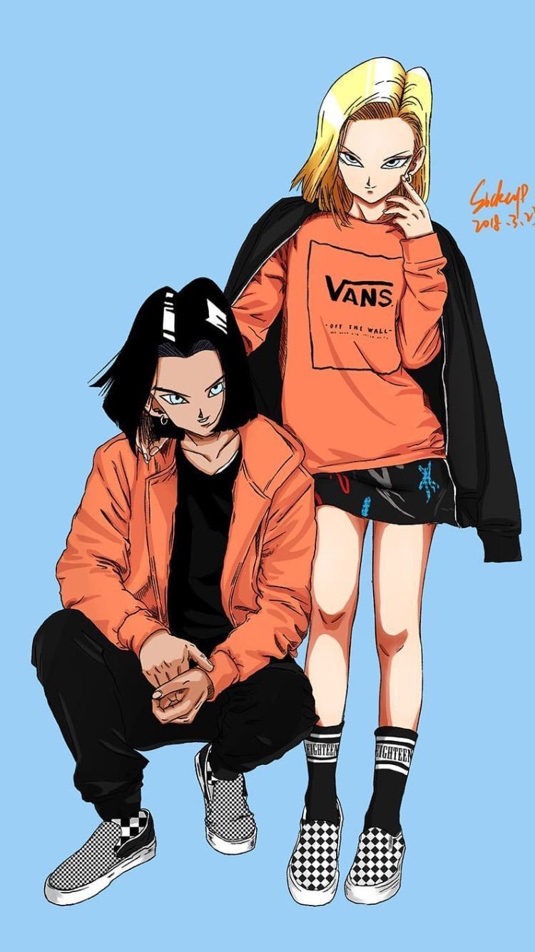 Android 17 & 18 from dbz. Dragon ball artwork