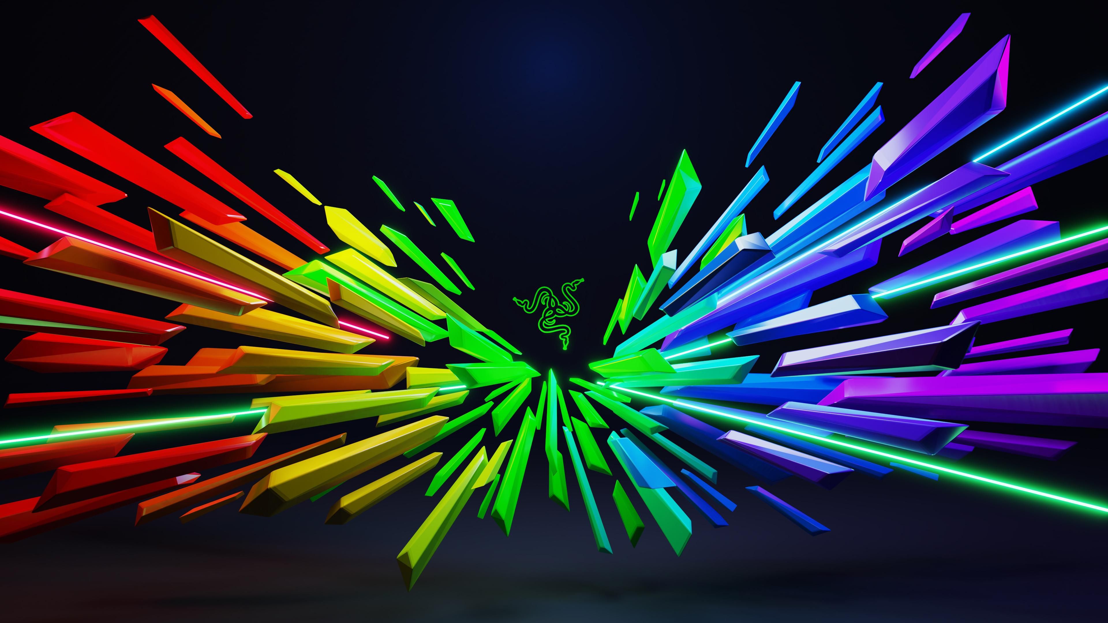 Razer Colorful Abstract 4K HD desktop wallpaper, Widescreen