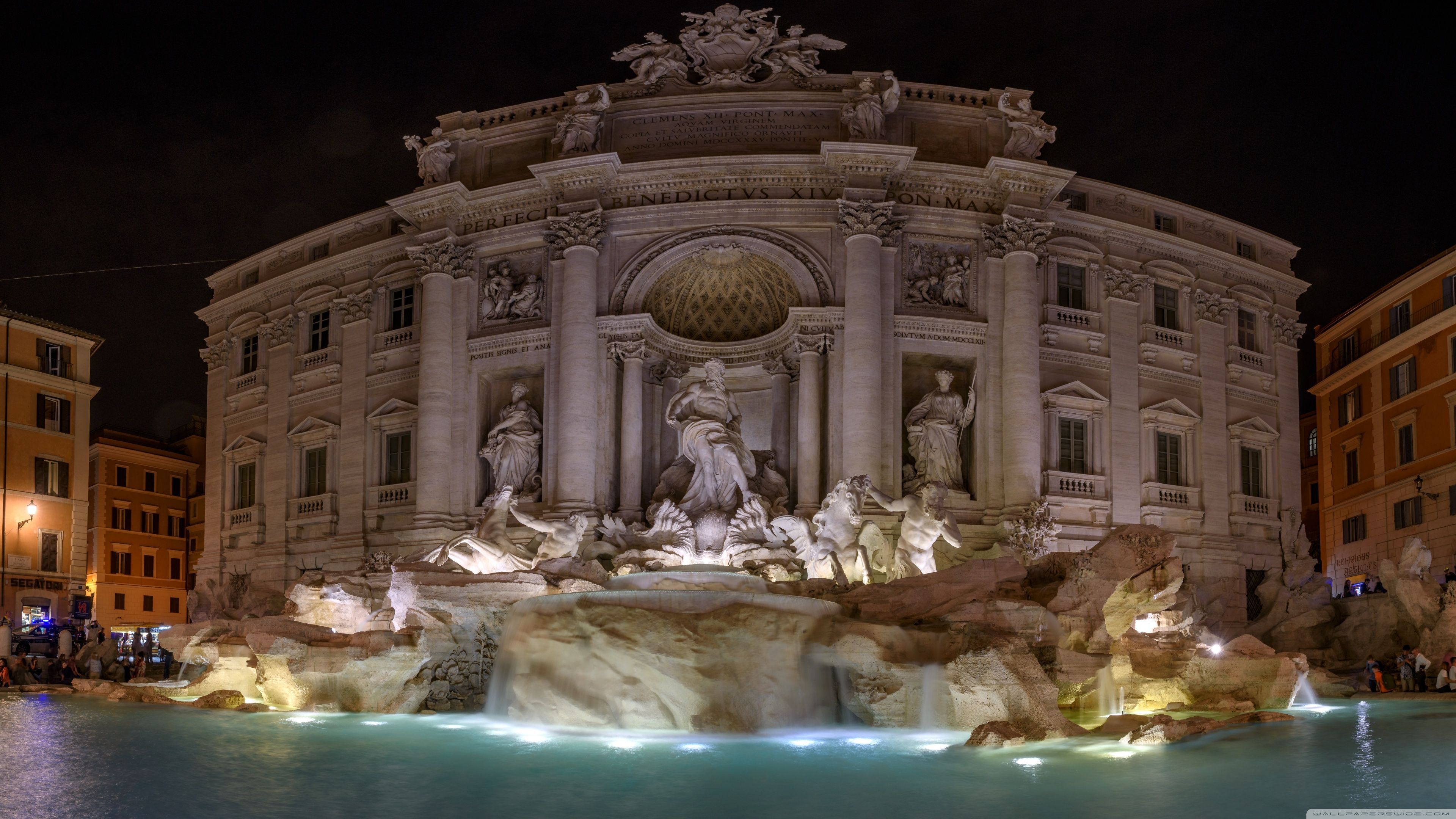 Italy At Night Wallpaper For iPhone. Trevi fountain, Trevi