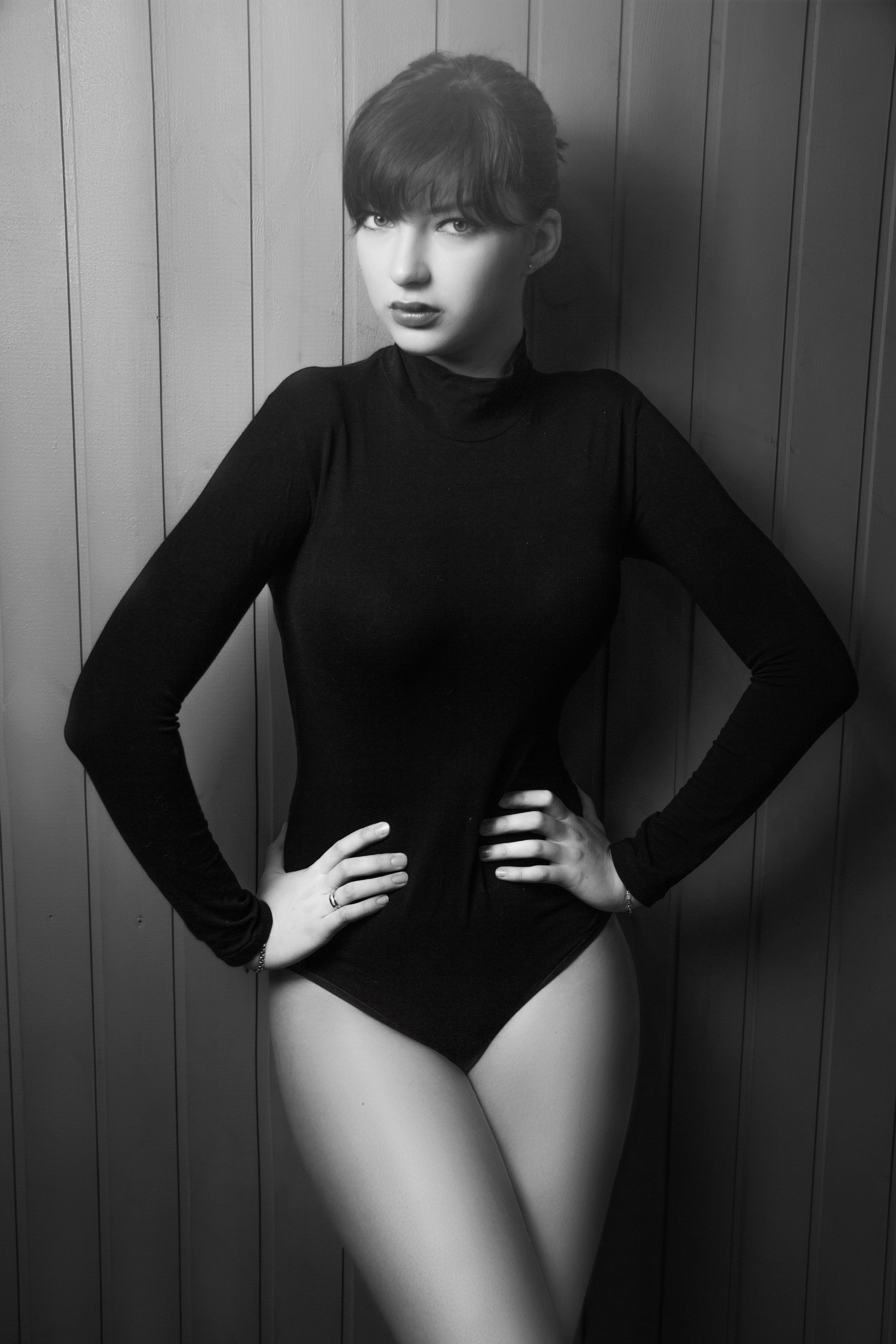 Gray Scale Photo of Woman in Long Sleeves Leotard · Free