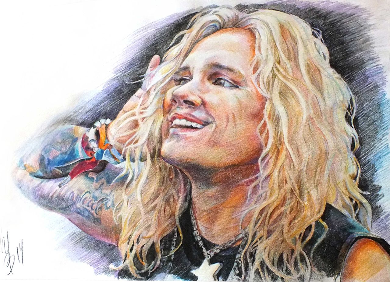 image Music Hair Michael Starr, Steel Panther Smile curls Painting