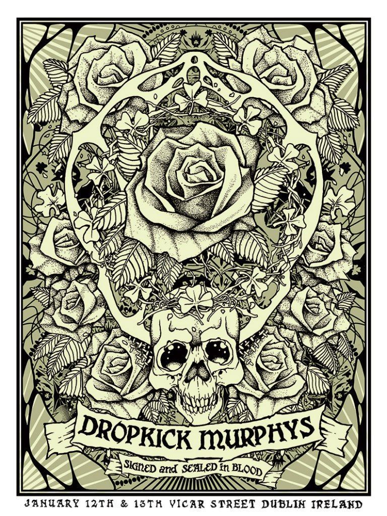 ☮ American Hippie Rock Punk Music Poster Dropkick Murphys