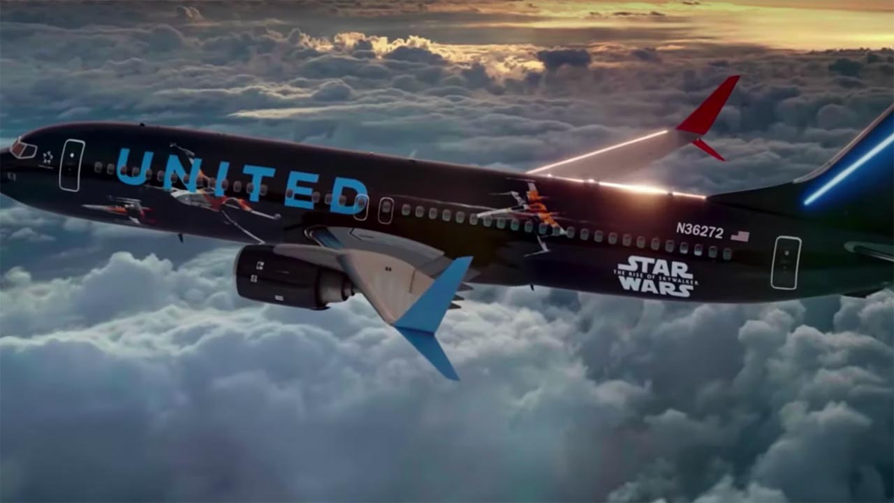 Sneak A Peek Inside United Airlines' Star Wars Themed Airplane
