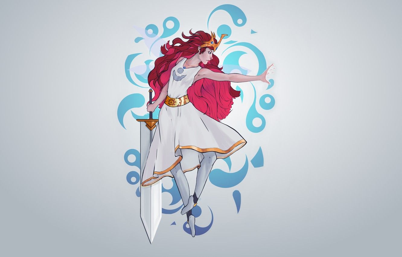 Wallpaper girl, sword, red, Princess, Aurora, Child of Light