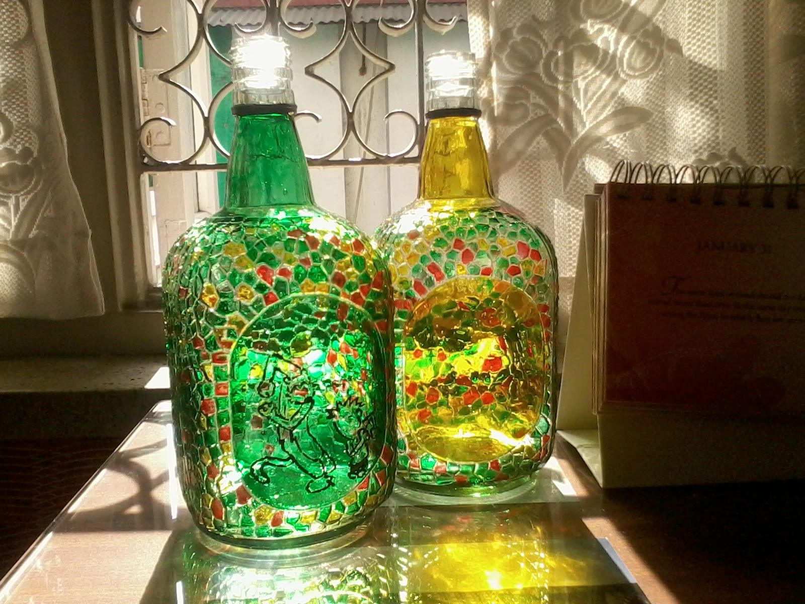 Old monk. Antique lamp shades, Colorful lamp shades, Square lamp