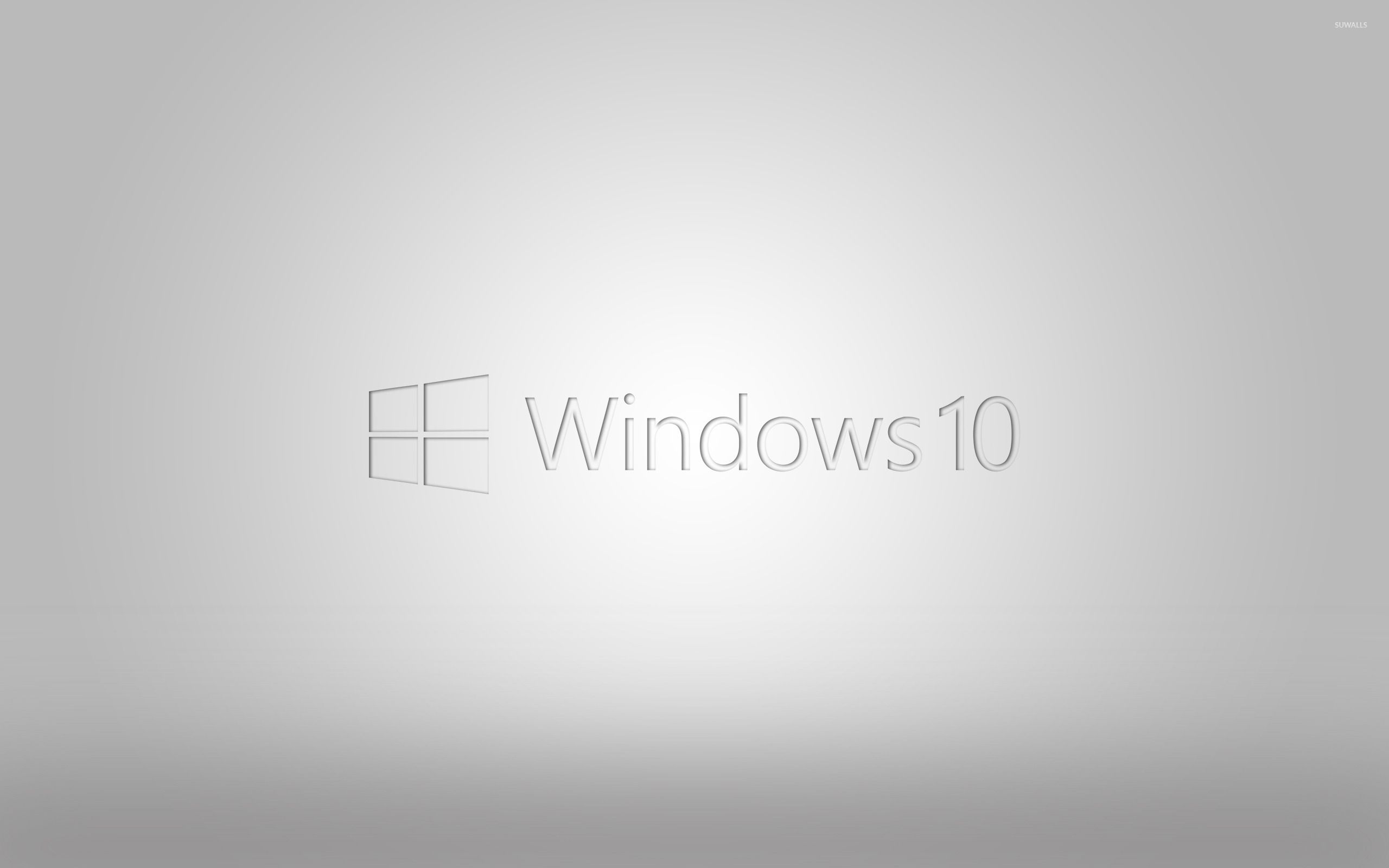 Windows 10 transparent logo on gray gradient wallpaper