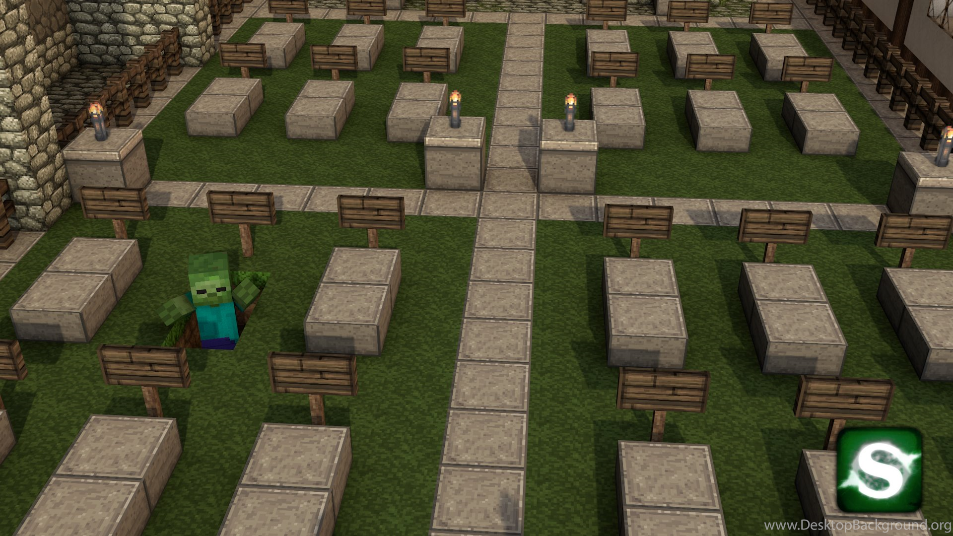 Minecraft Zombie Grave By Seri0us1y Desktop Background