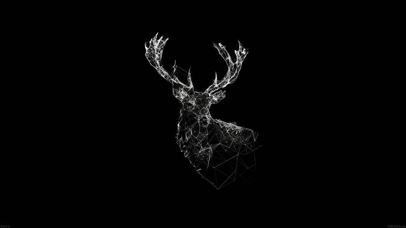 Deer Animal Illust Dark. Computador