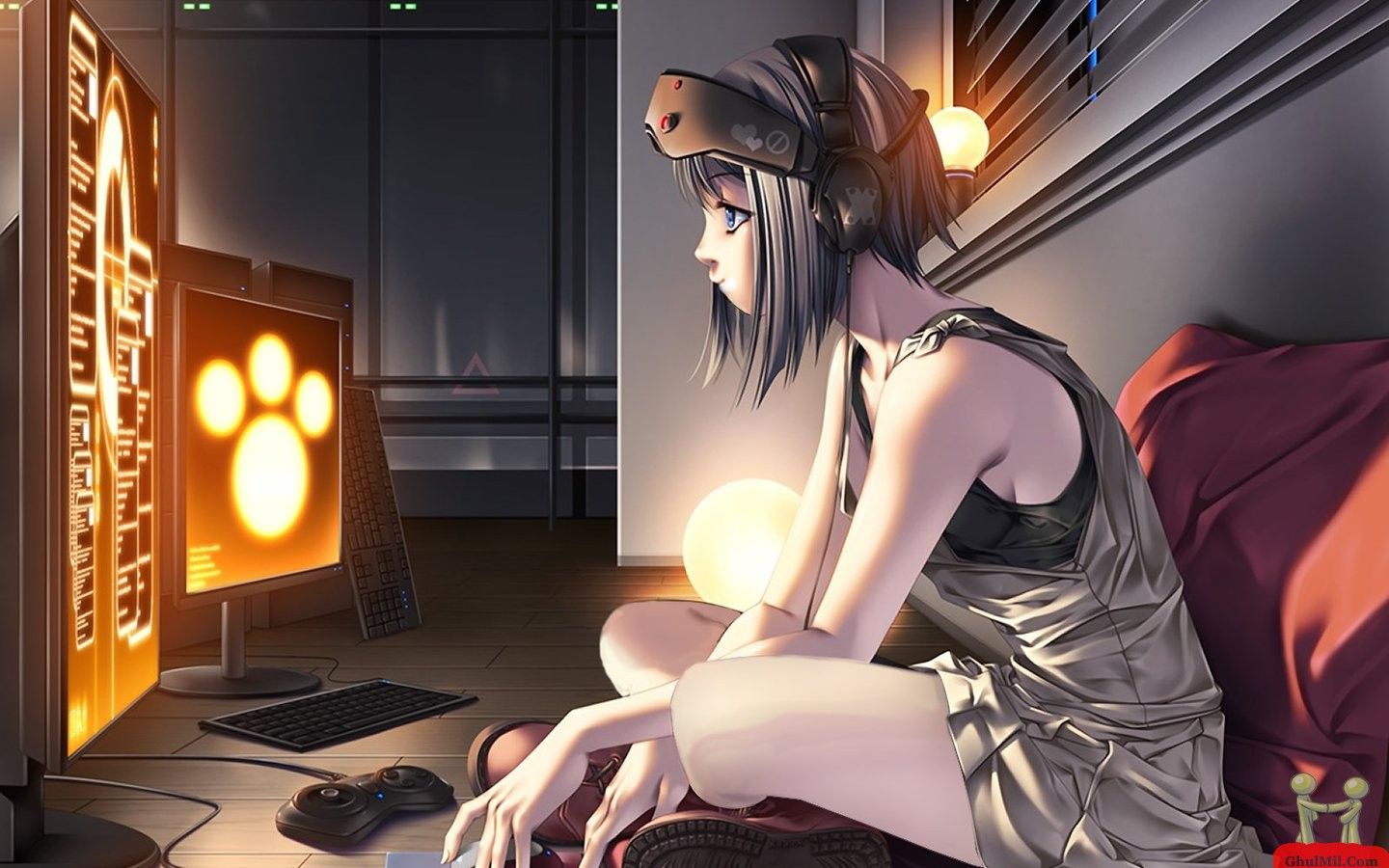 Girl Gamer Desktop Background. Cool