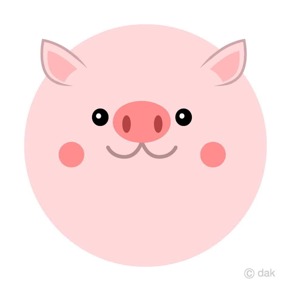 Fat Pig Face Clipart Free PNG Image｜Illustoon