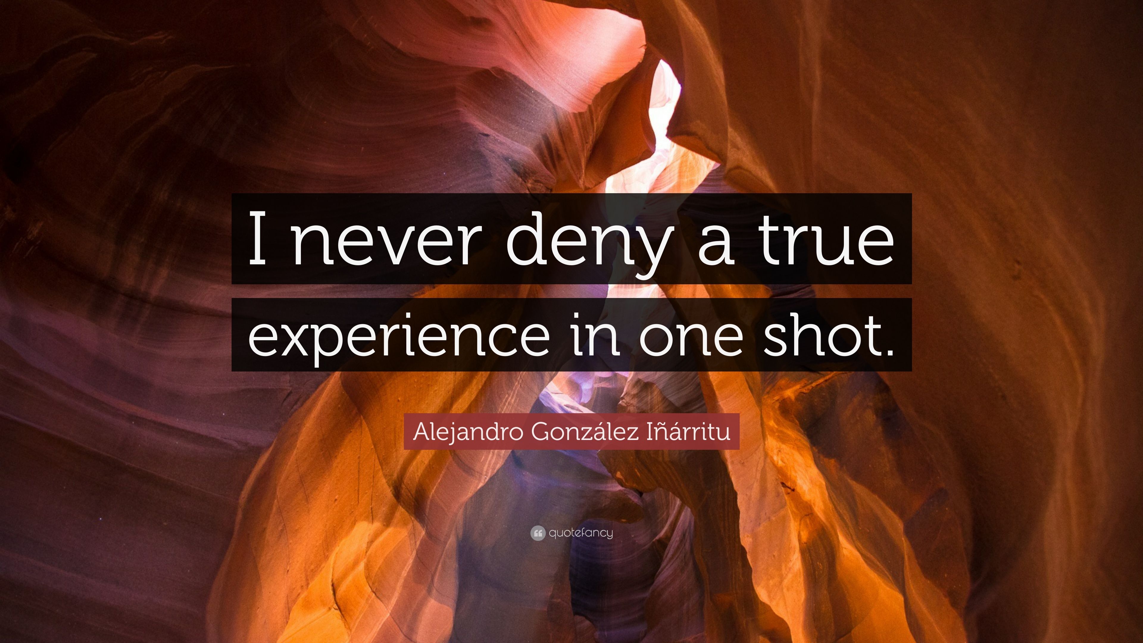 Alejandro González Iñárritu Quote: “I never deny a true experience