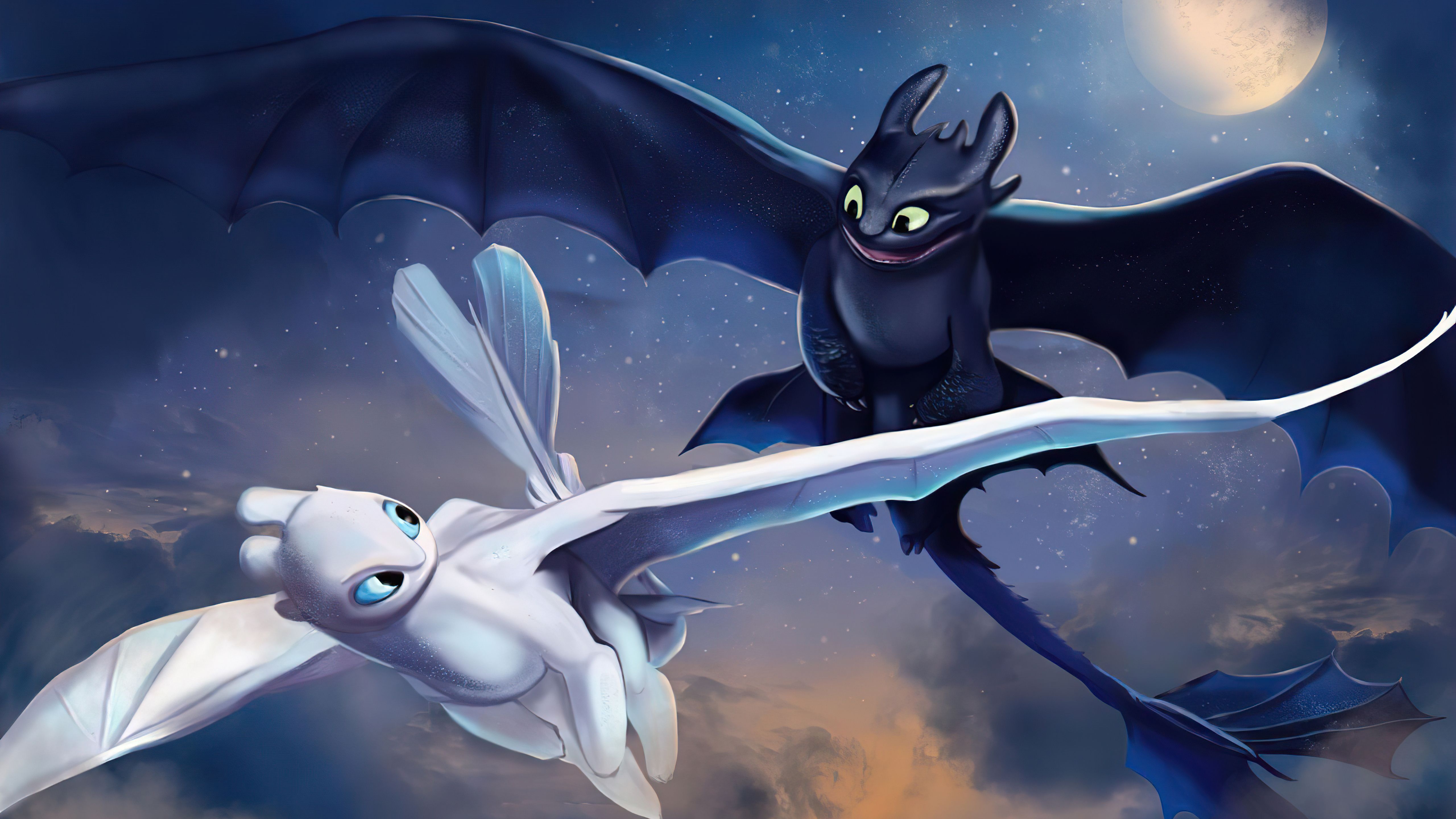 Toothless And Light Fury Art 5k, HD Artist, 4k Wallpaper, Image, Background, Photo and Picture