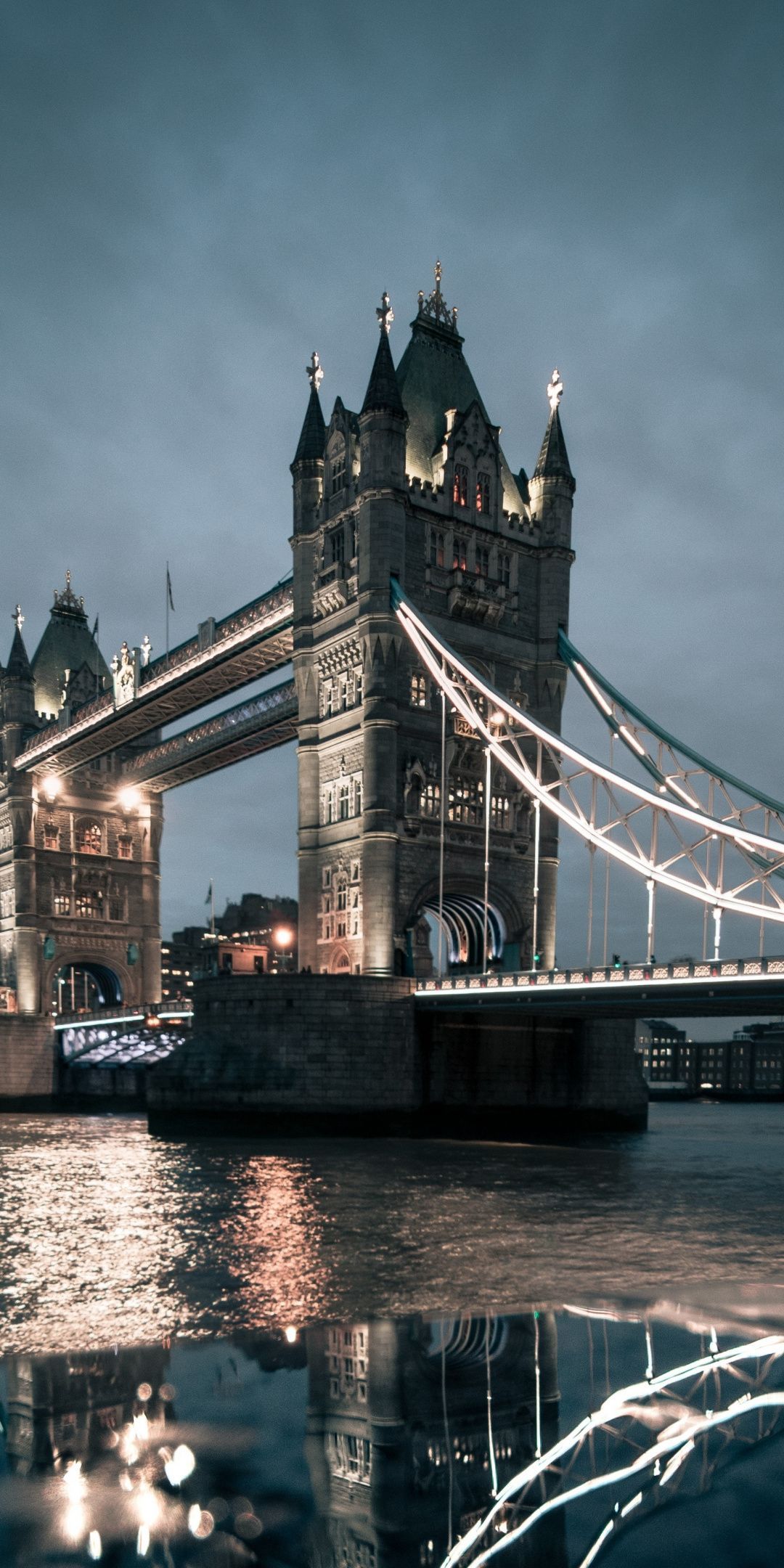 London, Tower Bridge, night, city, 1080x2160 wallpaper. London