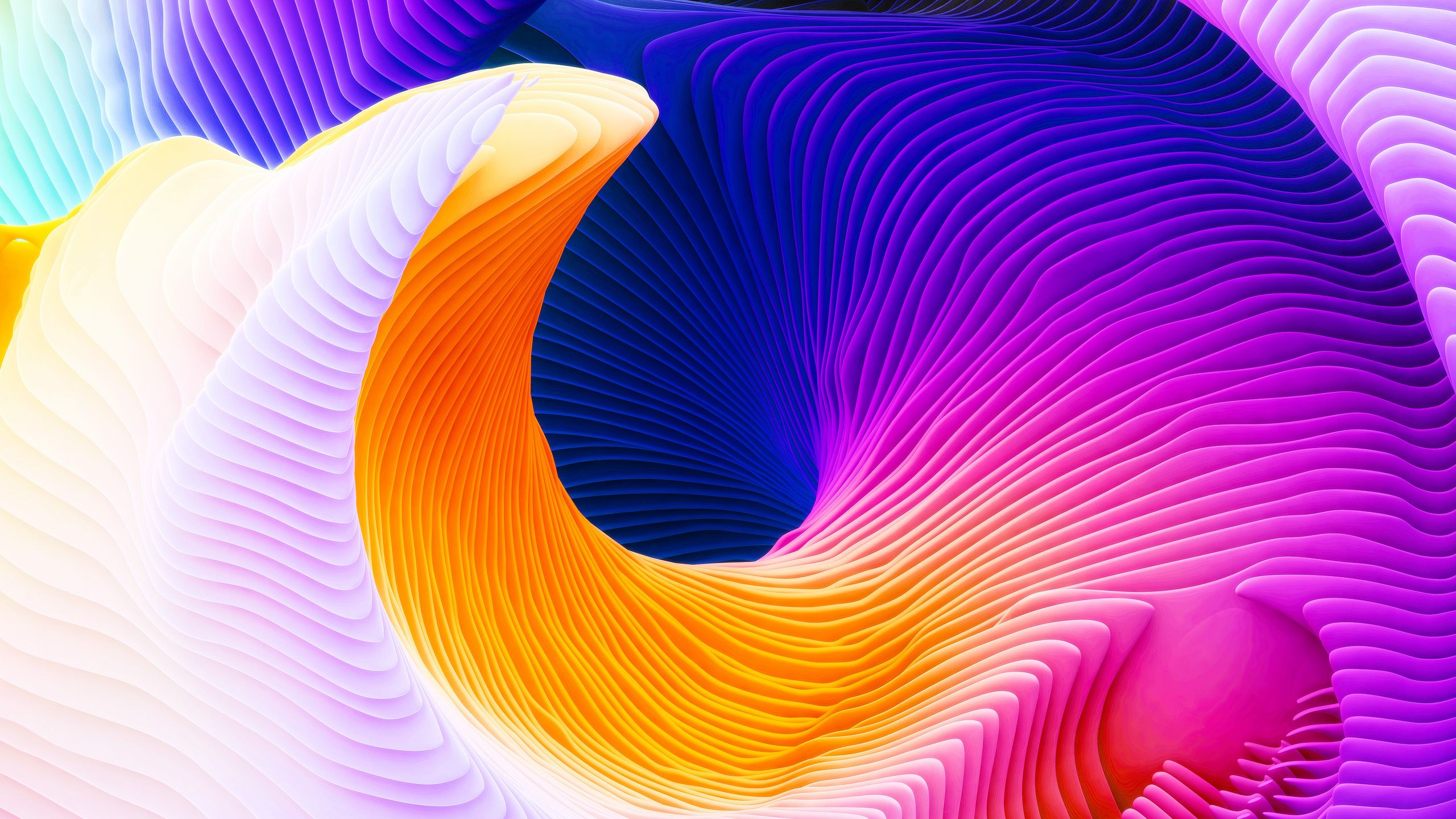 Wallpaper Spiral, Waves, Yellow, Purple, HD, Abstract
