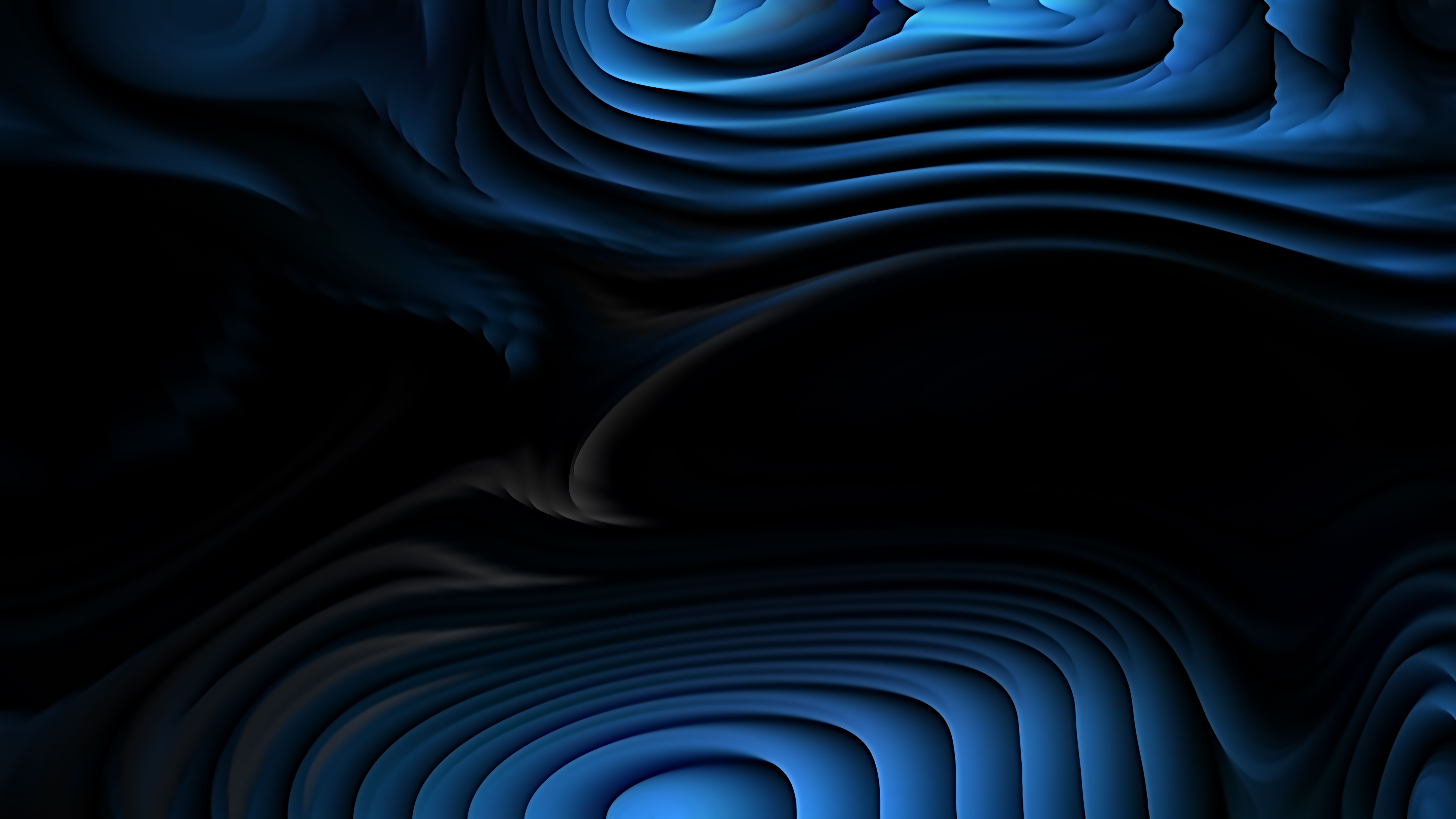 Abstract 3D Black and Blue Curved Lines Ripple background