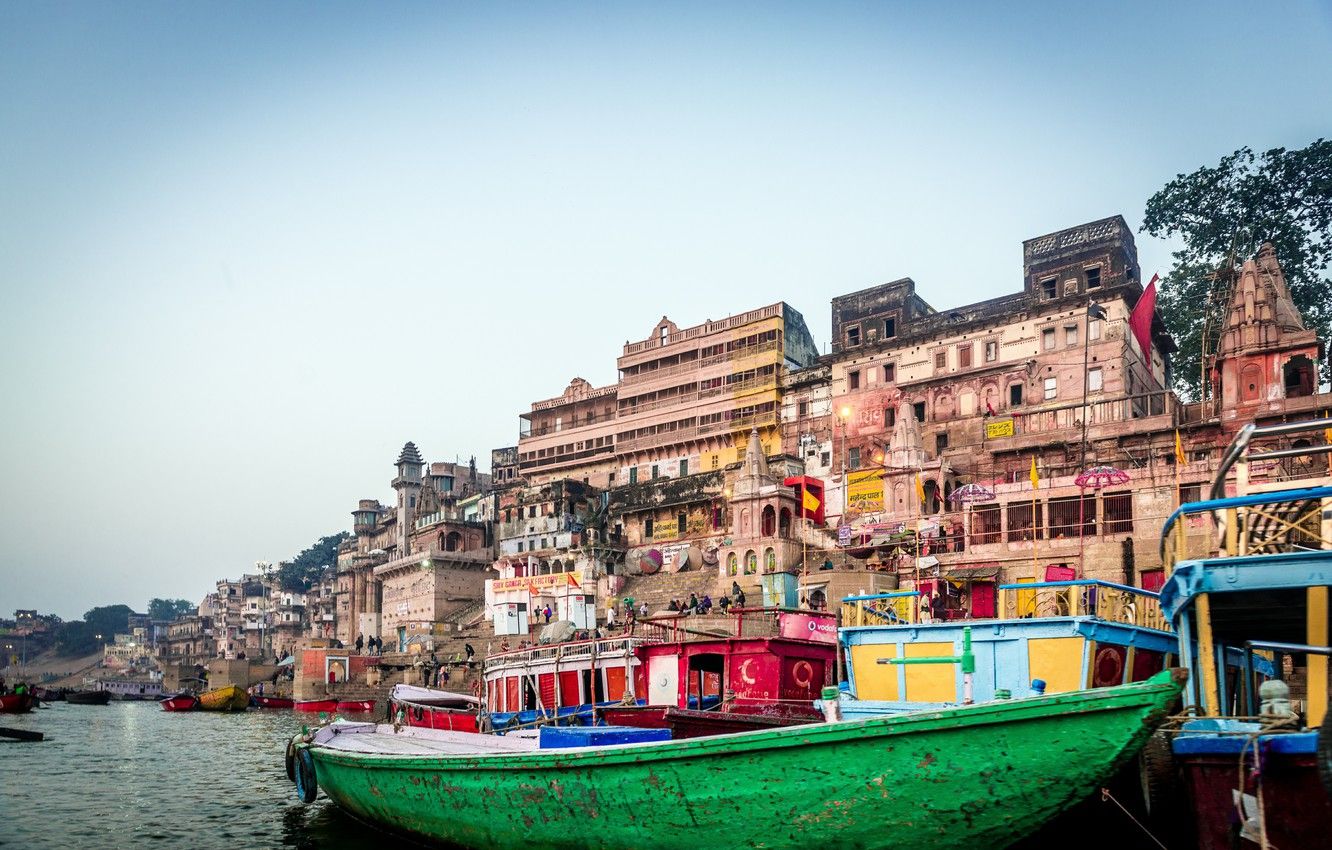 Wallpaper Boat, India, Boat, Ganges, India, Varanasi, Varanasi