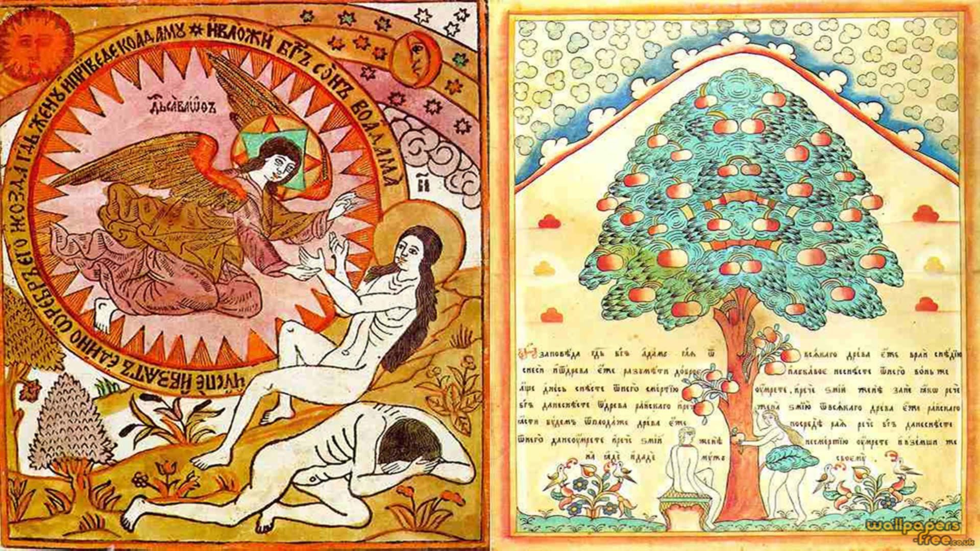 Russian Adam And Eve. Russian folk art, Adam and eve, Art wallpaper