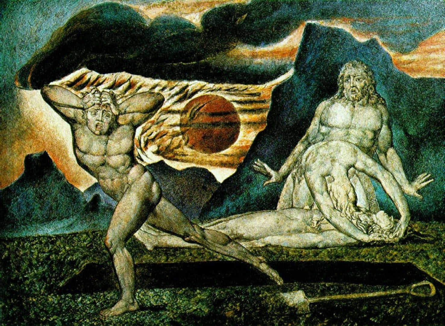 The Body Of Abel Found By Adam Eve 1825 Waterc 1 Blake