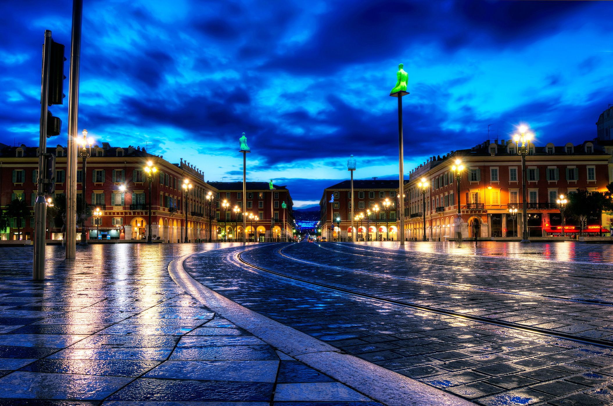 Evening lights in Nice, France wallpaper and image