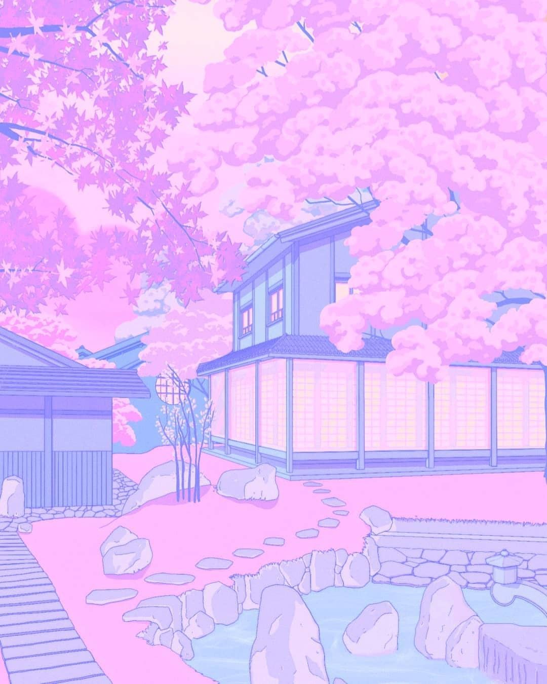 Lilac Aesthetic Japan Wallpaper