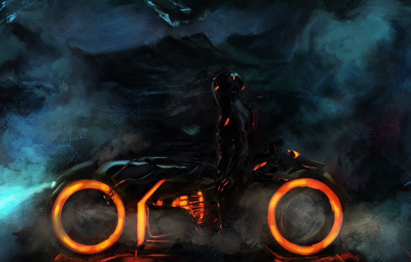 Wallpaper fiction, movie, the film, warrior, art, action, character, the cycle, Tron: Legacy, Tron: Legacy, Rinzler, Rinzler, Hasun Khan image for desktop, section фантастика