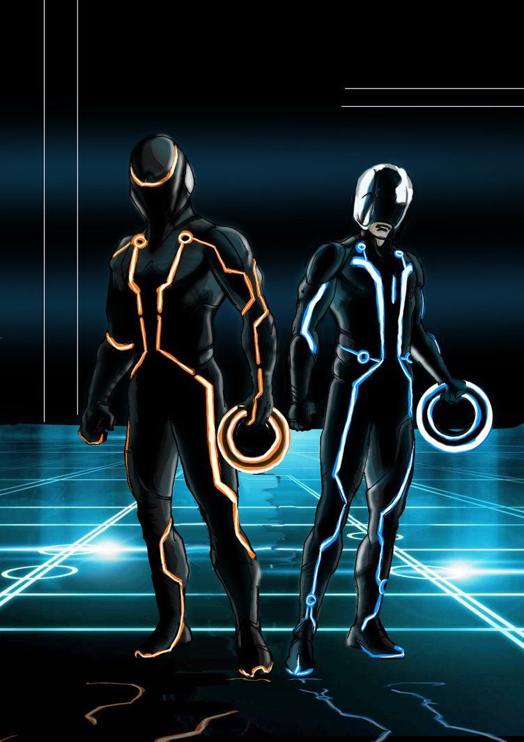 Team Tron Fan Art: Rinzler and Sam. Tron legacy, Tron costume, Tron art