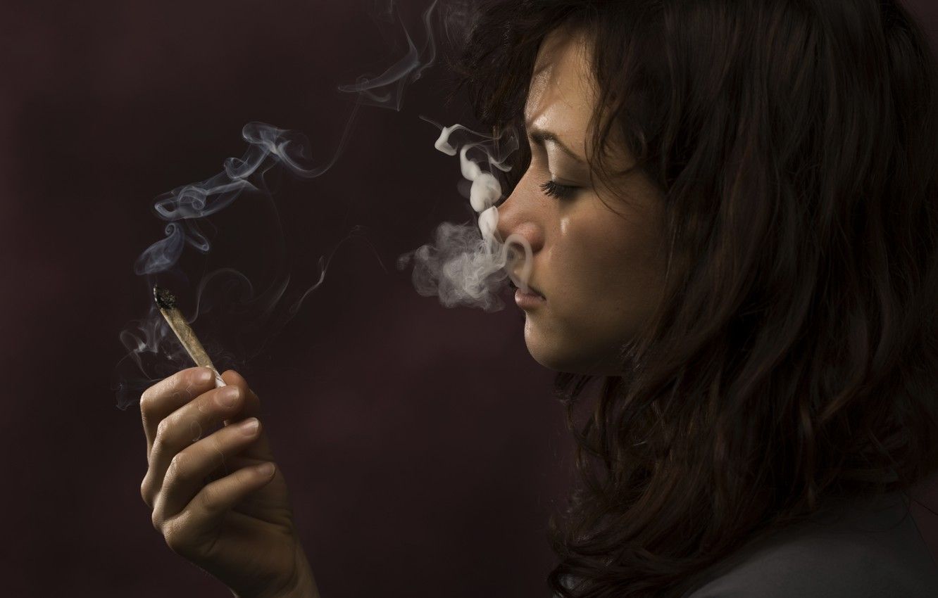 Wallpaper smoke, woman, marijuana image for desktop, section