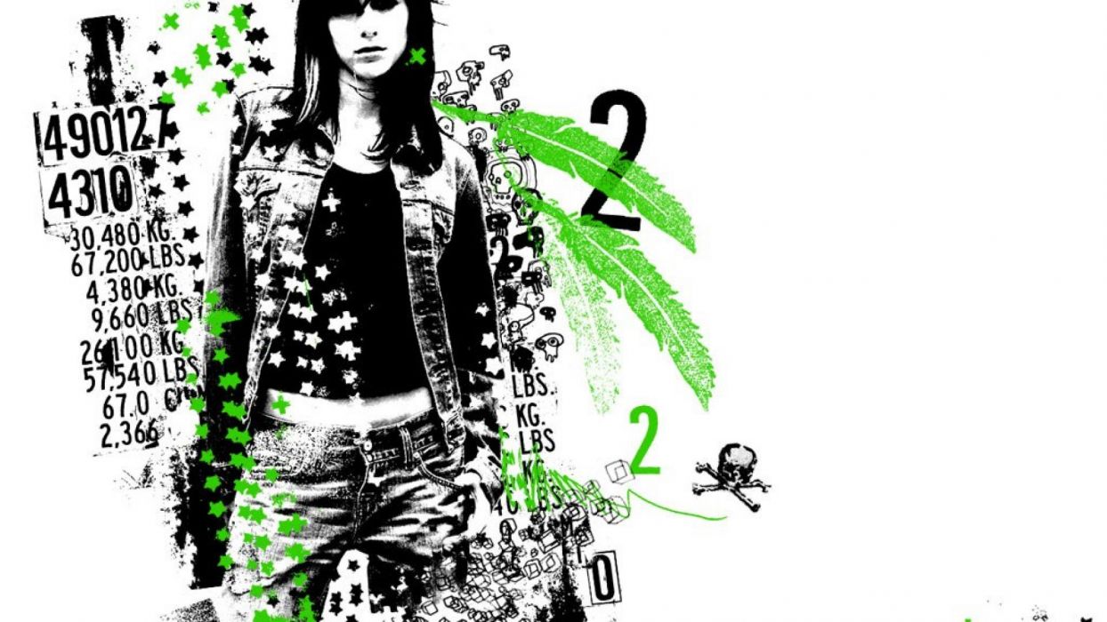 Fashion model girl abstract patterns weed wallpaperx1080