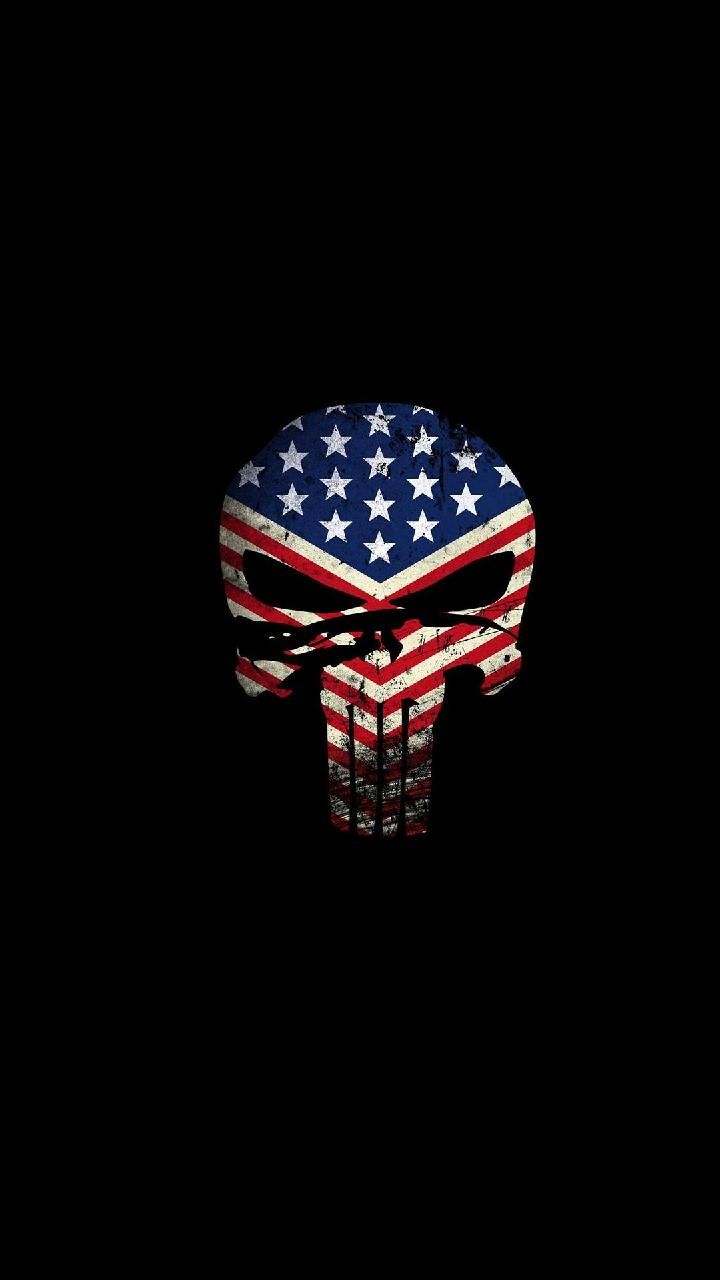 Skull Wallpaper American Flag Punisher