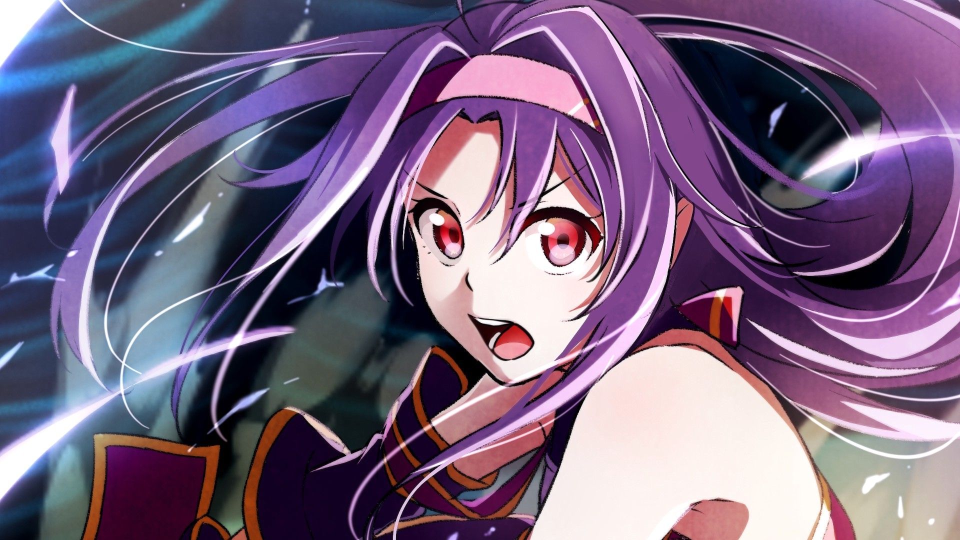purple Hair, Red Eyes, Anime, Anime Girls, Konno Yuuki, Sword Art Online Wallpaper HD / Desktop and Mobile Background