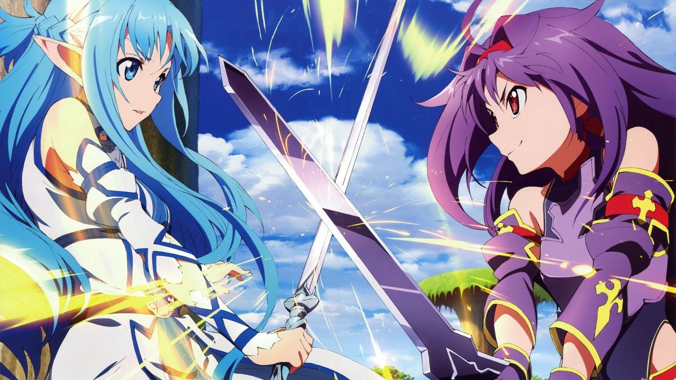 Anime 1366x768 anime Sword Art Online Yuuki Asuna Konno Yuuki