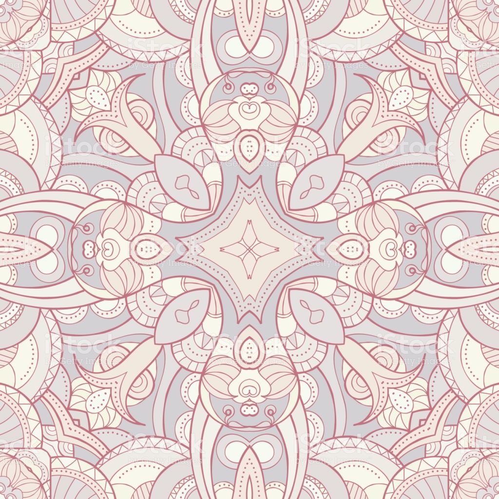 Abstract Ornamental Seamless Pattern In Light Colors Kaleidoscope