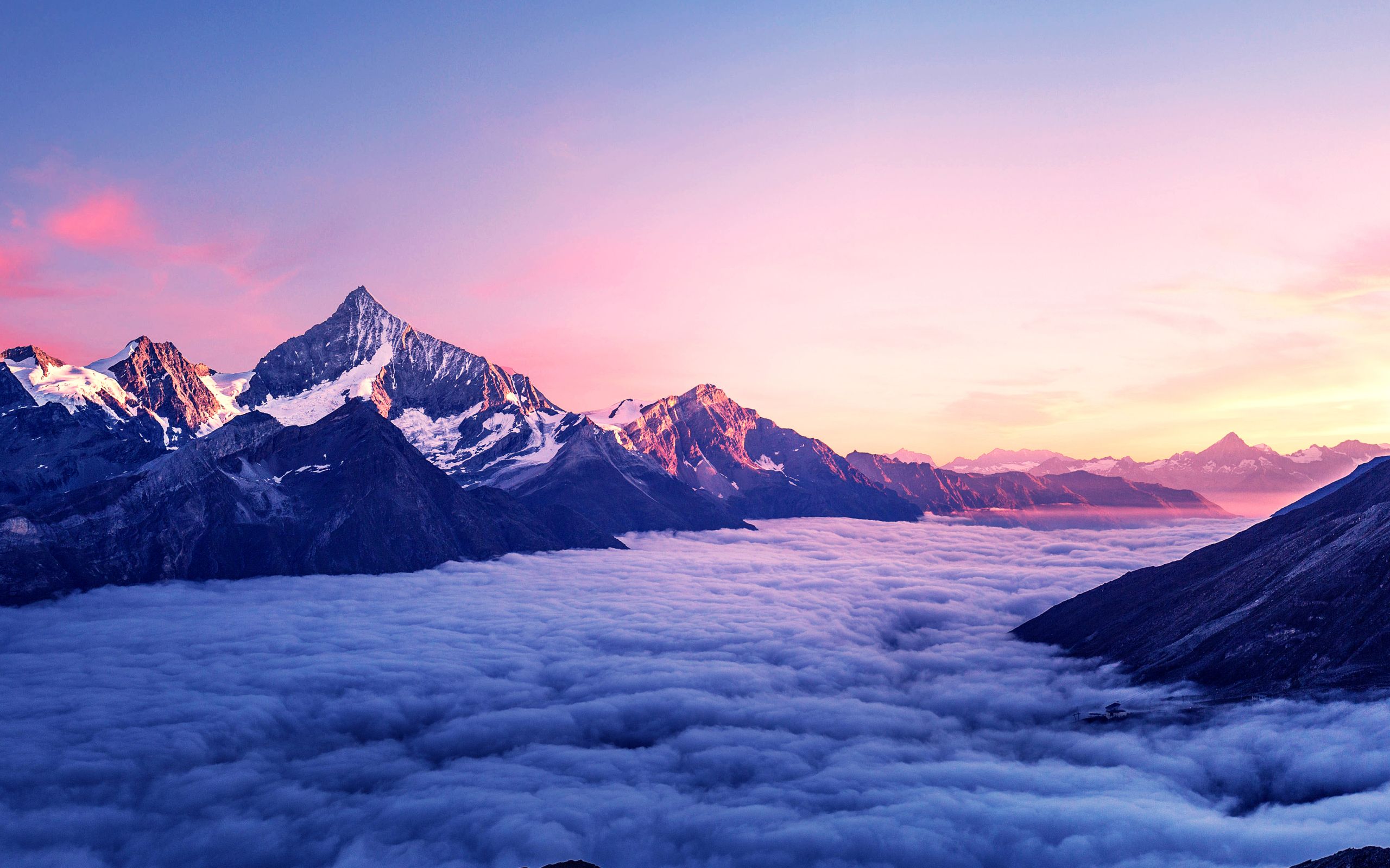 Cloudy Mountains 2560x1600 Resolution Wallpaper, HD