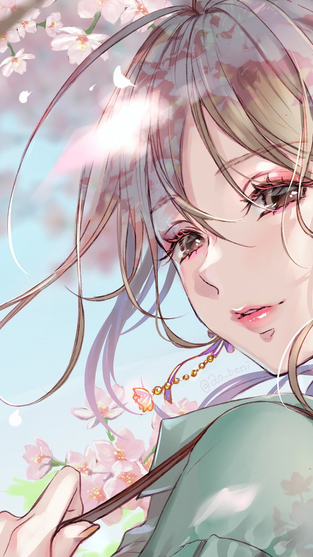 Anime, Girl, Butterfly, Beautiful, Flowers, 8K wallpaper