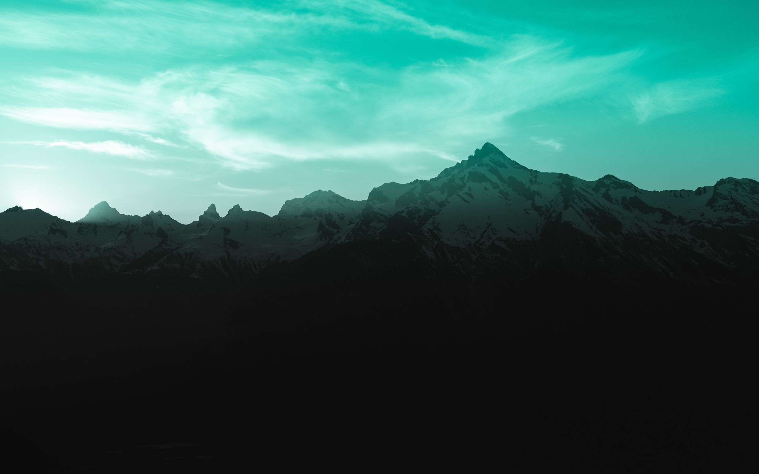 Cloudy Mountain Peak 2560x1600 Resolution Wallpaper, HD