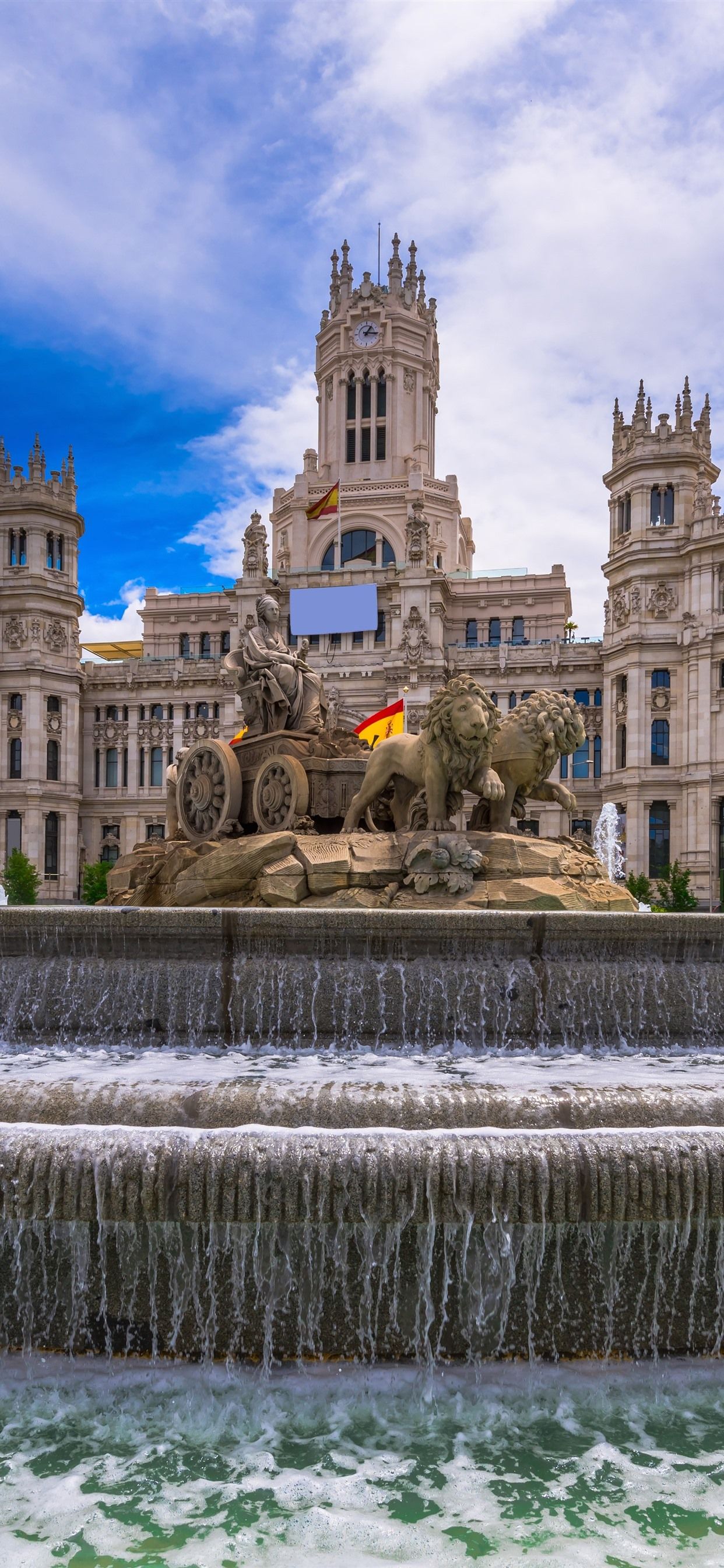 Spain, Madrid, Palace, fountain, sculpture 1242x2688 iPhone 11 Pro